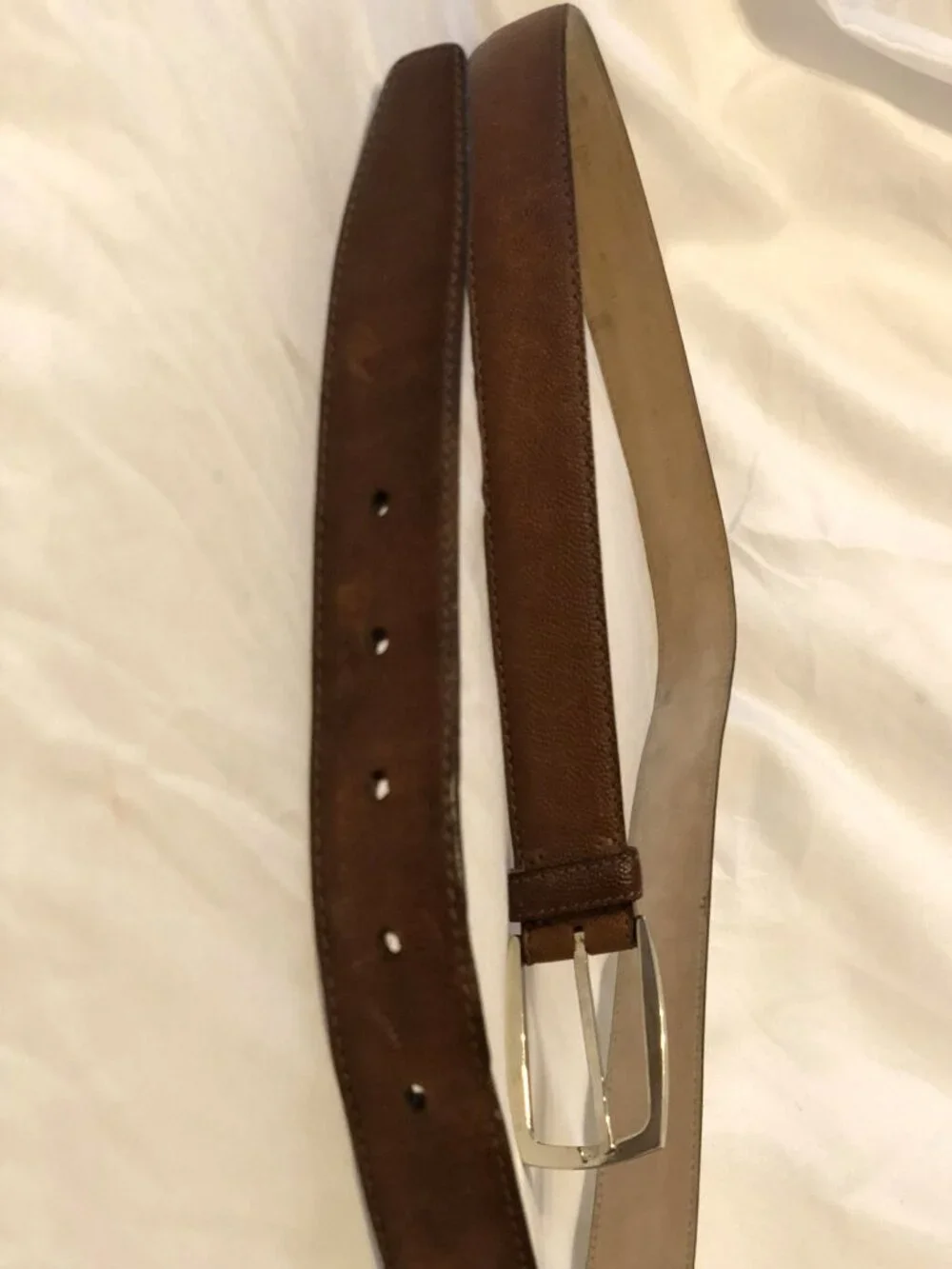 Brioni Men's Brown Leather Belt Size 38 100 Handmade In Italy Silver Buckle